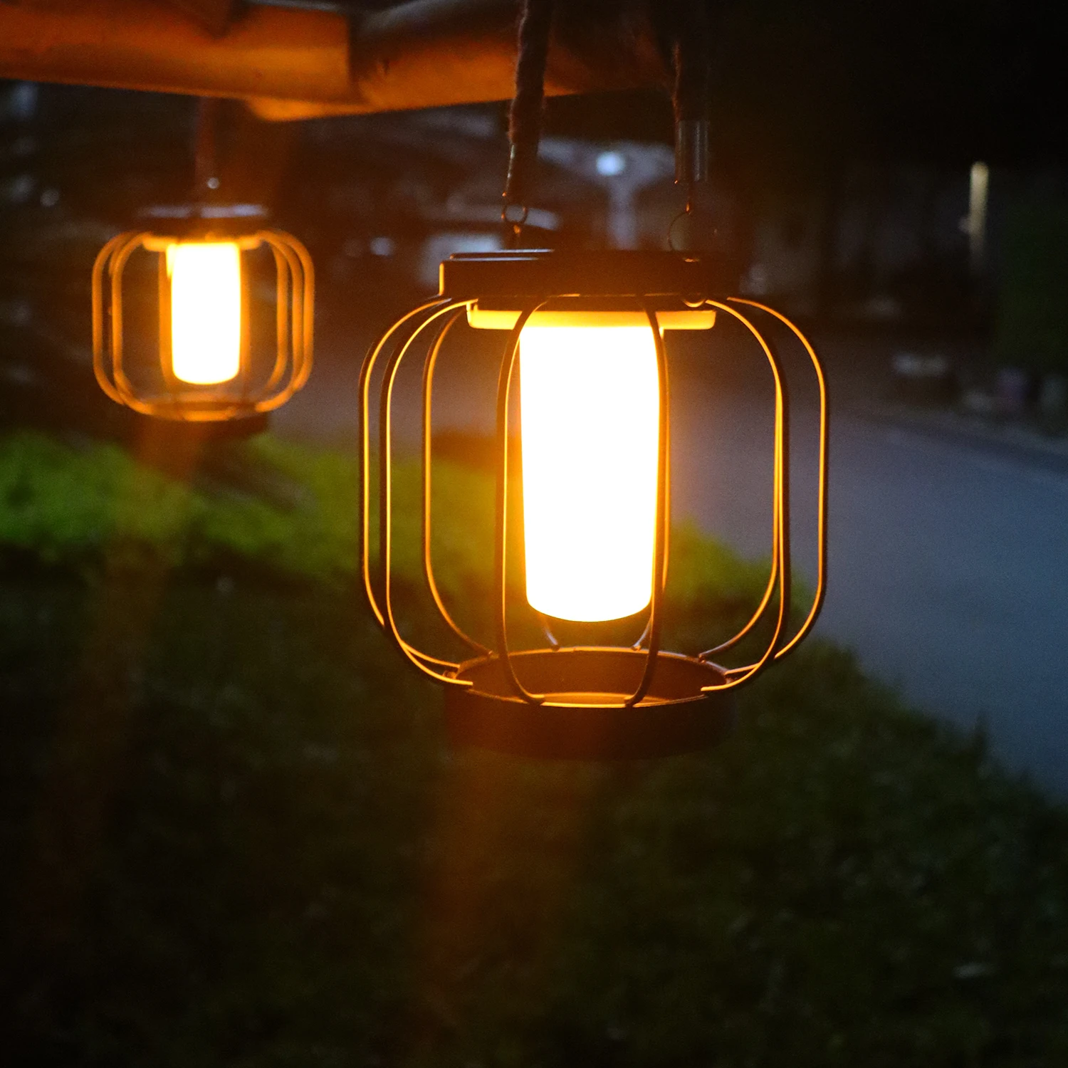 Vintage Finish Metal Solar Lights, Outdoor Yard & Garden Night Landscape Decor