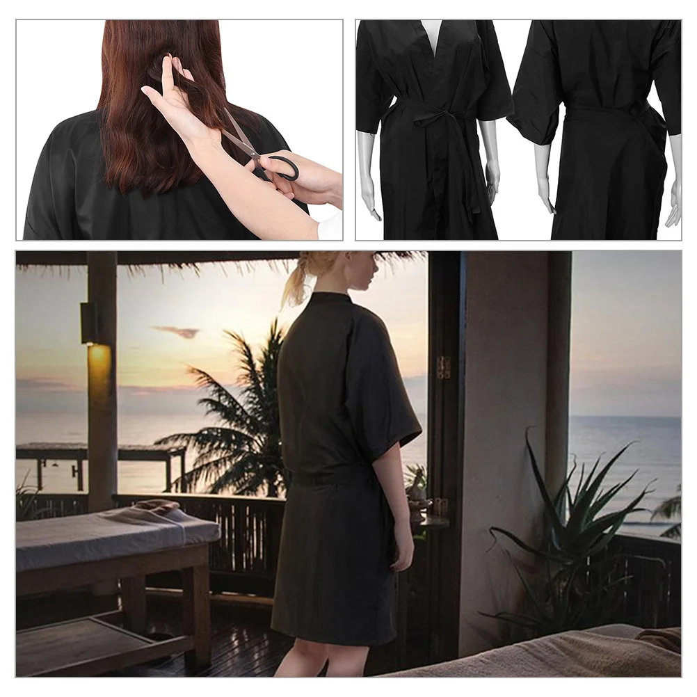 

2Pcs Salon Spa Gown Robes Easy Wear Quick Dry Salon Client Robe Multi-Function Hairdressing Clothes Spa Bathrobe for Women Men