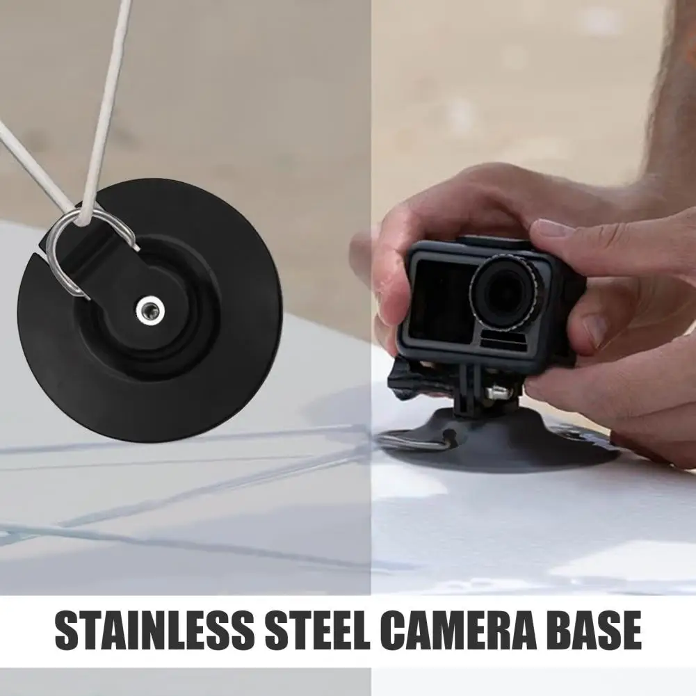 Action Camera Base Surfboard Action Camera Mount Base with D-ring 1/4-inch Thread Kayak Holder Sup Paddle Board Sports Camera