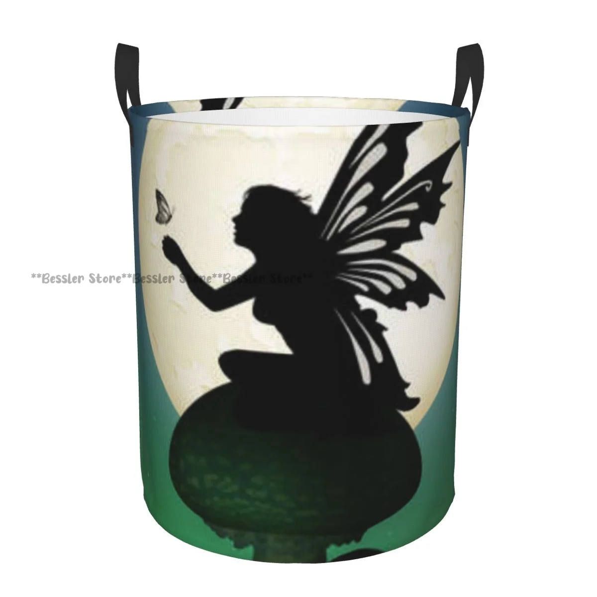 

Fairy In The Wood Laundry Basket Folding Dirty Clothes Toys Storage Bucket Household