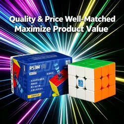 Neue moyu rs3m v5 3 x3 magnetische magische geschwindigkeit würfel aufkleber lose profession elle zappeln spielzeug rs3 m v5 cubo magico puzzle