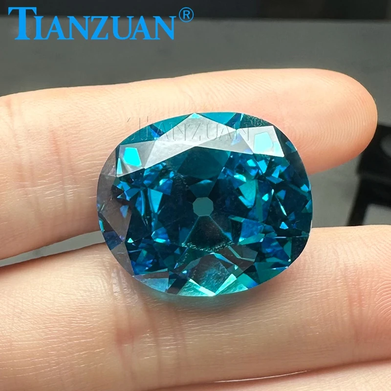 Synthetic HOPE Blue Color Diamond Cubic Zirconia Loose CZ Stone Synthetic Gems Beads For Jewelry Making