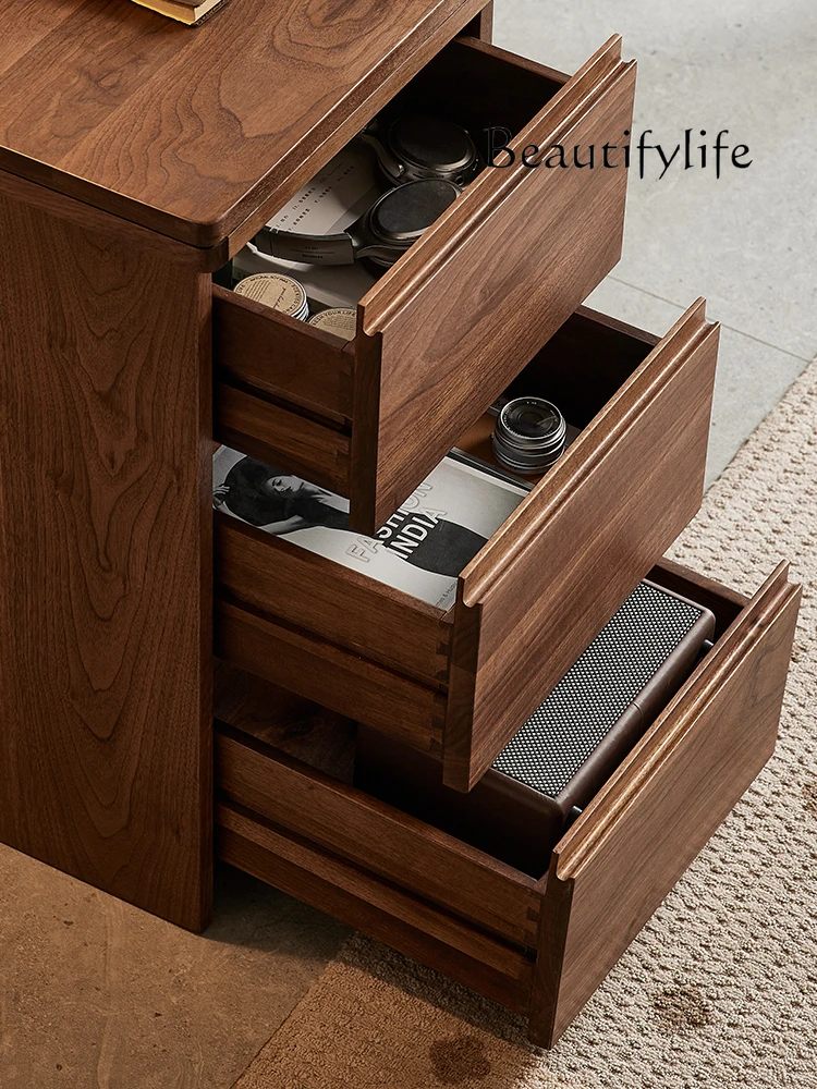 North American black walnut desk Nordic simple solid wood writing desk with storage Home study computer desk