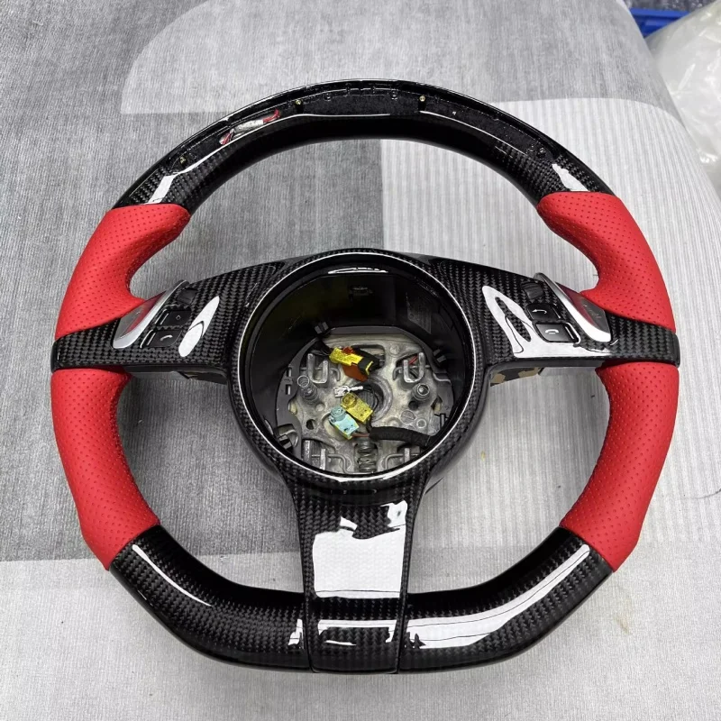 For Porsche Paramera Steering Wheel Modification Carbon Fibre 911 Cayenne LED Steering Wheel Old Models Ascending New Models view 6