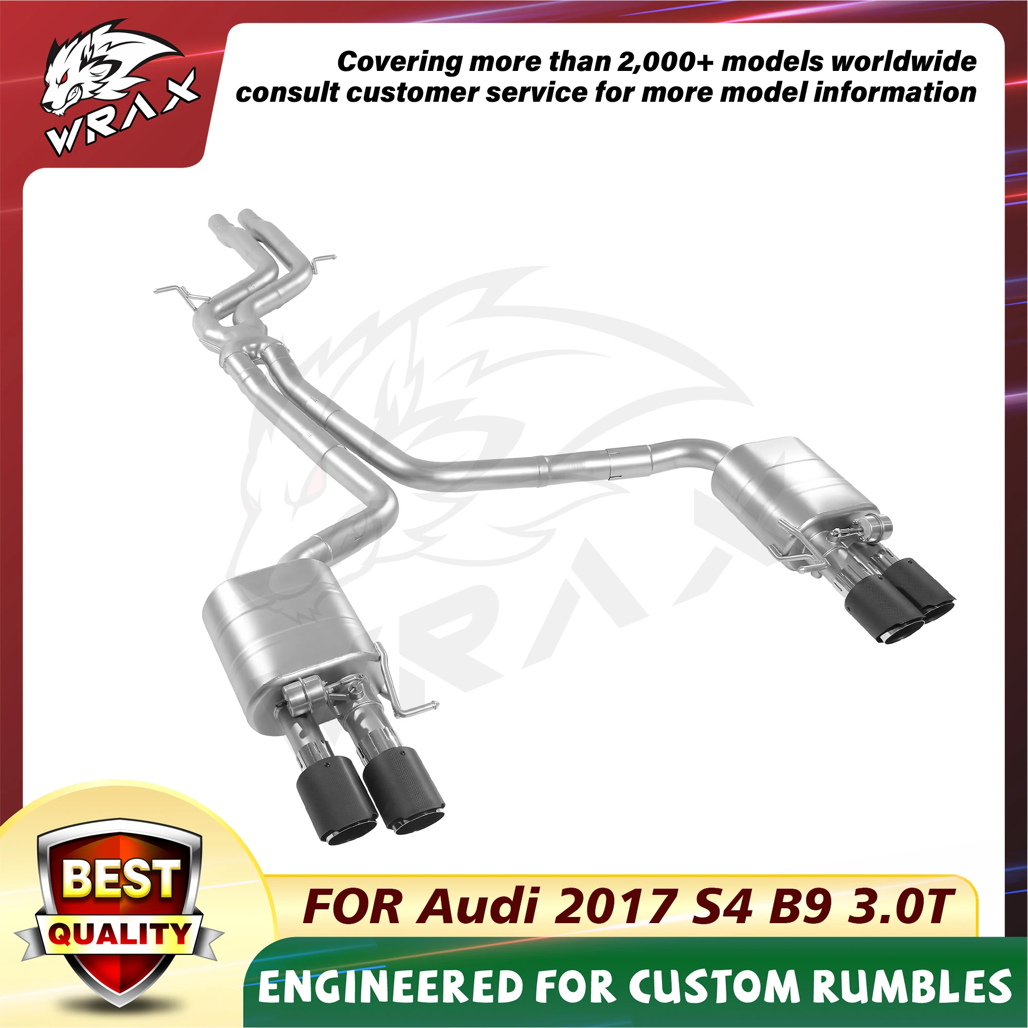 

WRAX Exhaust For Audi S4 B9/S5 B9 3.0T Electric Exhaust Control Valve Systems car accessories Catback lossless replacement