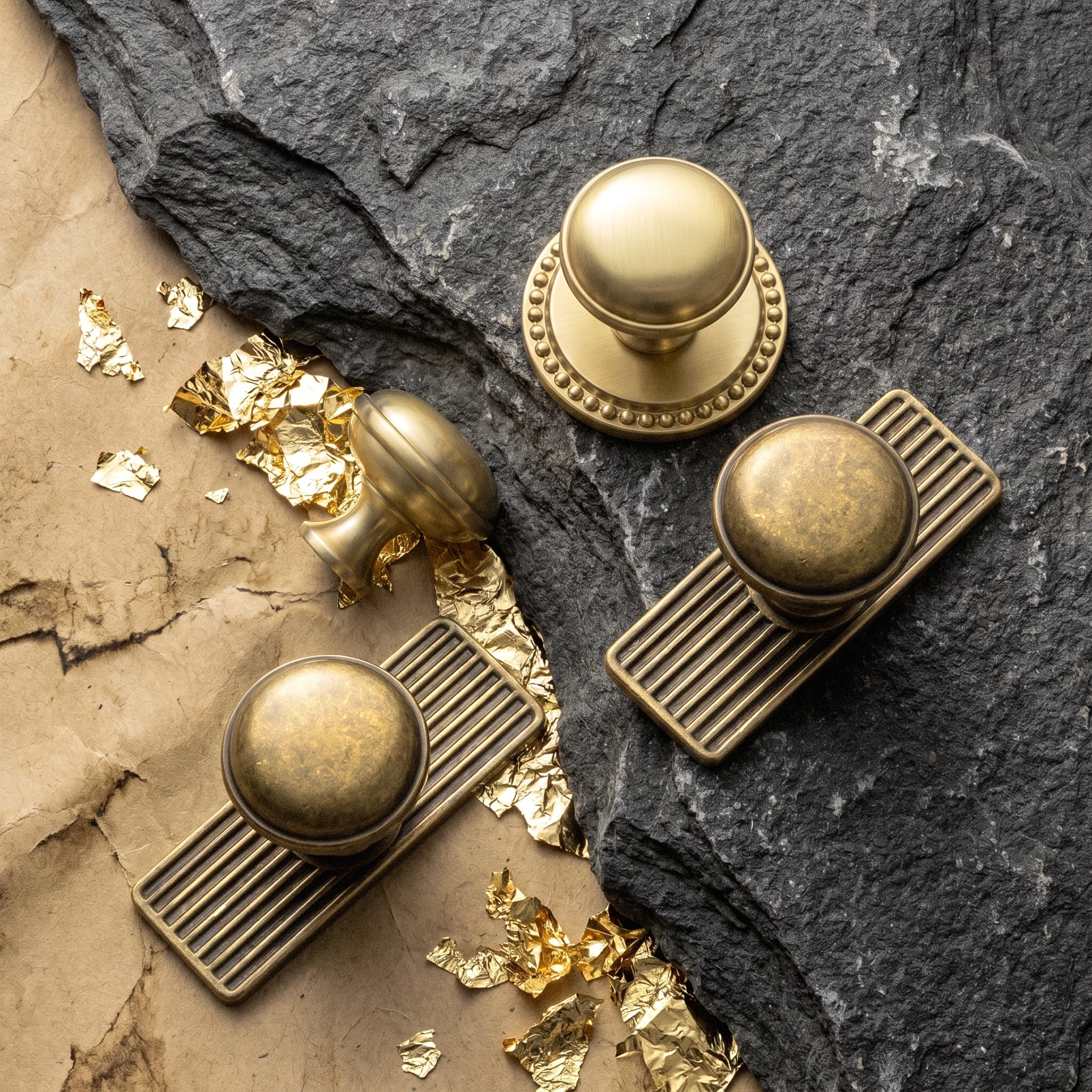 Miaokesen Zinc Alloy Ball Cabinet Knob with Decorative Backplate (Round, Oval & Rectangular Base) for Kitchen & Dresser