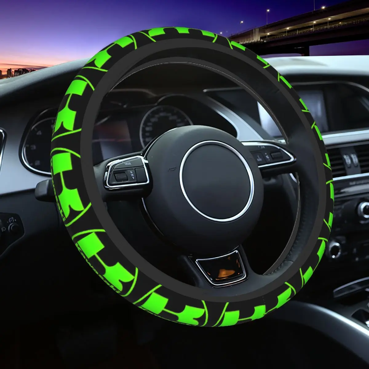 

Чехол на руль автомобиля, мотоцикл Kawasaki, защитный чехол, дышащий автомобильный аксессуар с принтом для 14,5-15 дюймов