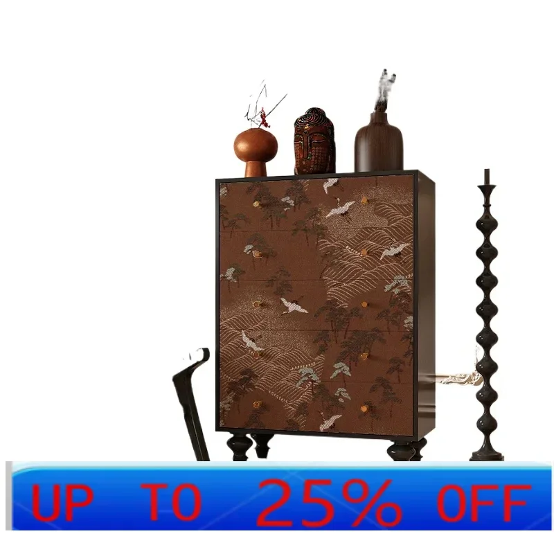 

LMM solid wood chest of drawers living room sofa side drawer locker corner floor