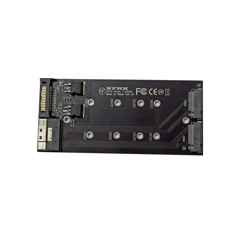 SFF-8654 8i to 2 Adapter for NVMe M.2 NGFF SSD Converter Cable Computer External Device Data Transfer High-Speed Networking