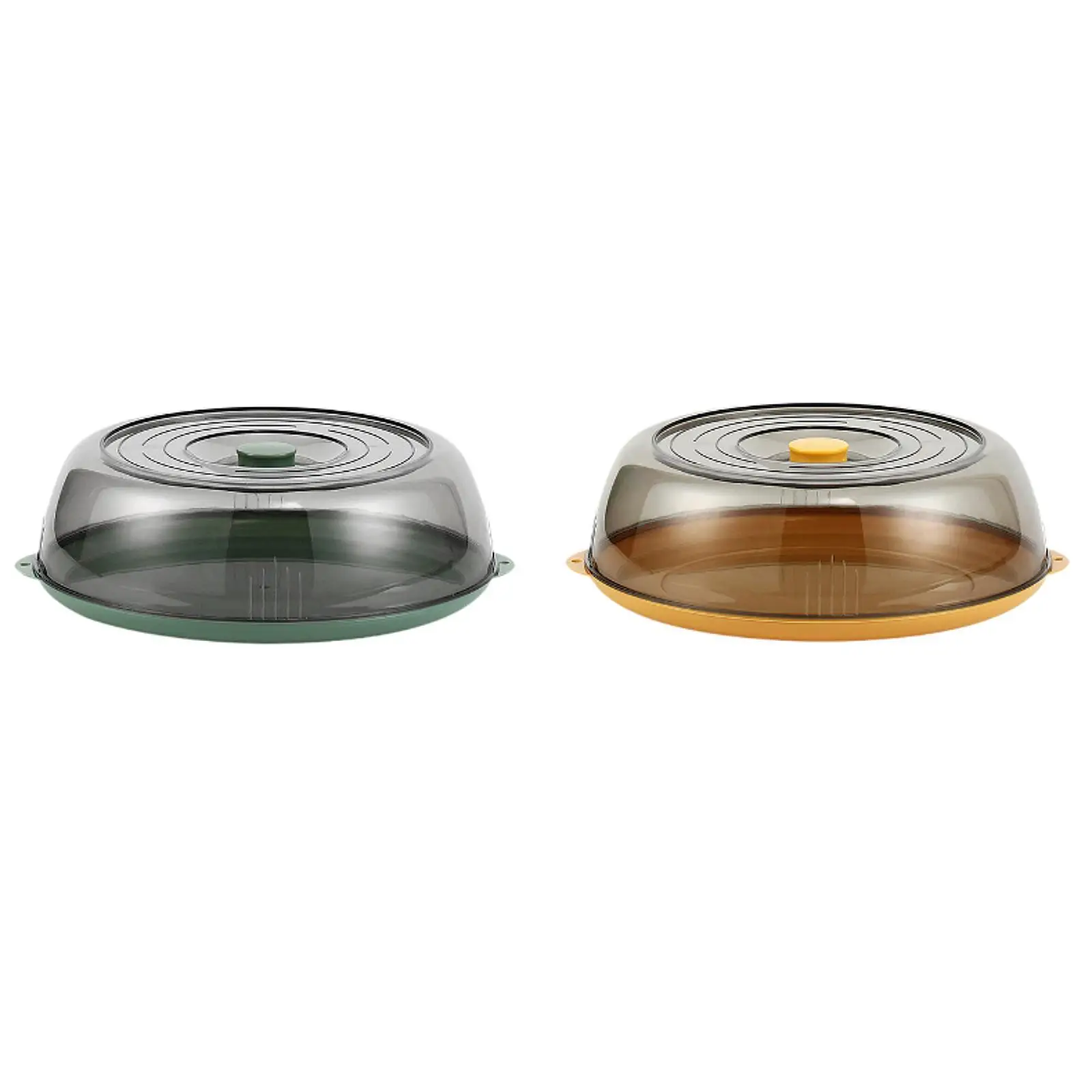 Microwave Plate Cover PET Food Cover with Handle Round Lid Anti Splatter Guard Space Saving for Home Dorm Fridge