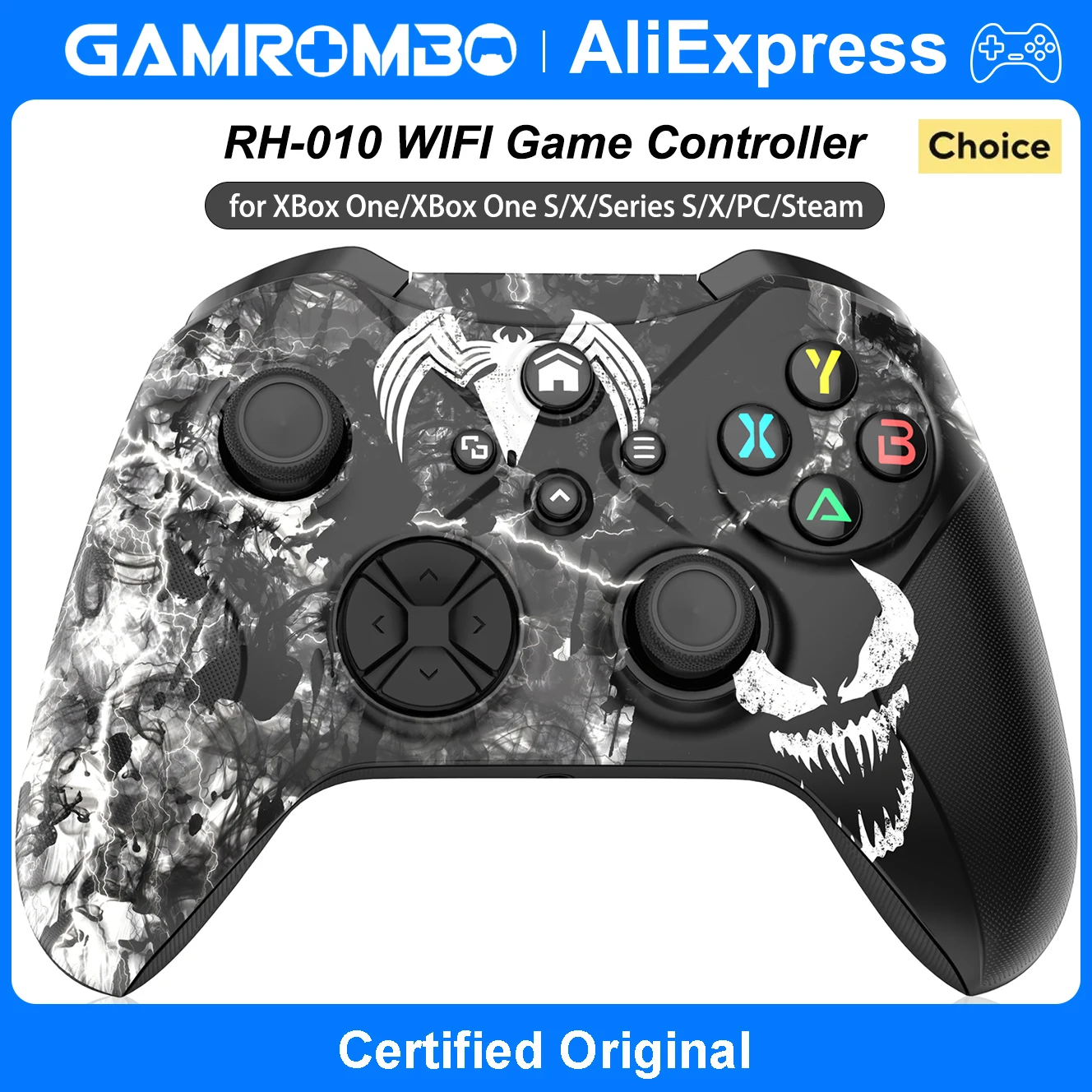 

GAMROMBO Game Controller for XBox One S/X/Series S/X/PC/Steam Wireless Gamepad Vibration Gaming Joystick 6-Axis Gyro Turbo Funcs
