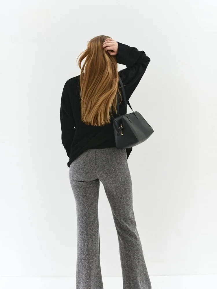 Taille haute confortable banlieue pantalons décontractés femmes Faion Bell Bot pantalon automne Collection H & M dames Premium