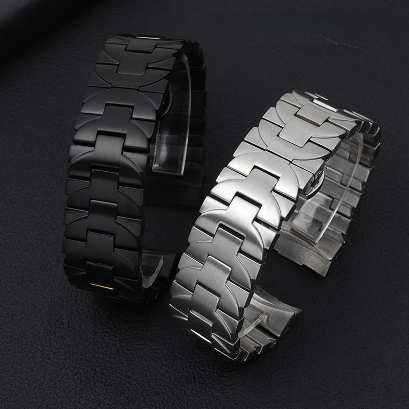 Stainless Steel Watch Strap for Panerai Strap Men's Pam441 Pam111 Black Silver Arc Watch Strap Accessories 22 24mm Wrist Strap