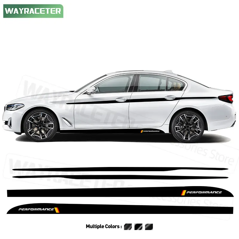 4 Pcs/Set M Performance Door Side Upper Stripes Sticker Waist Line Graphics Decal For BMW 5 Series 530e 530i 540i G30 G31 520