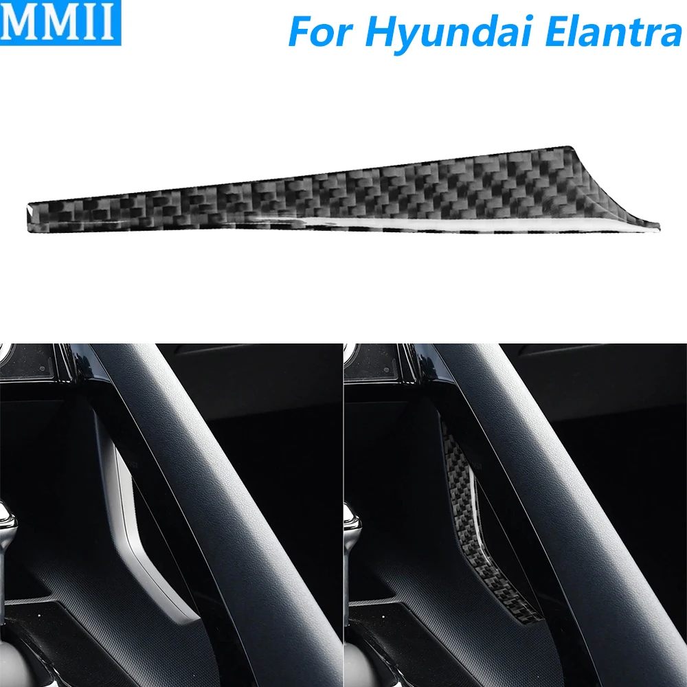 For Hyundai Elantra CN7 2021-2026 Carbon Fiber Central Control Gear Shift Side Panel Cover Trim Car Accessories Interior Sticker