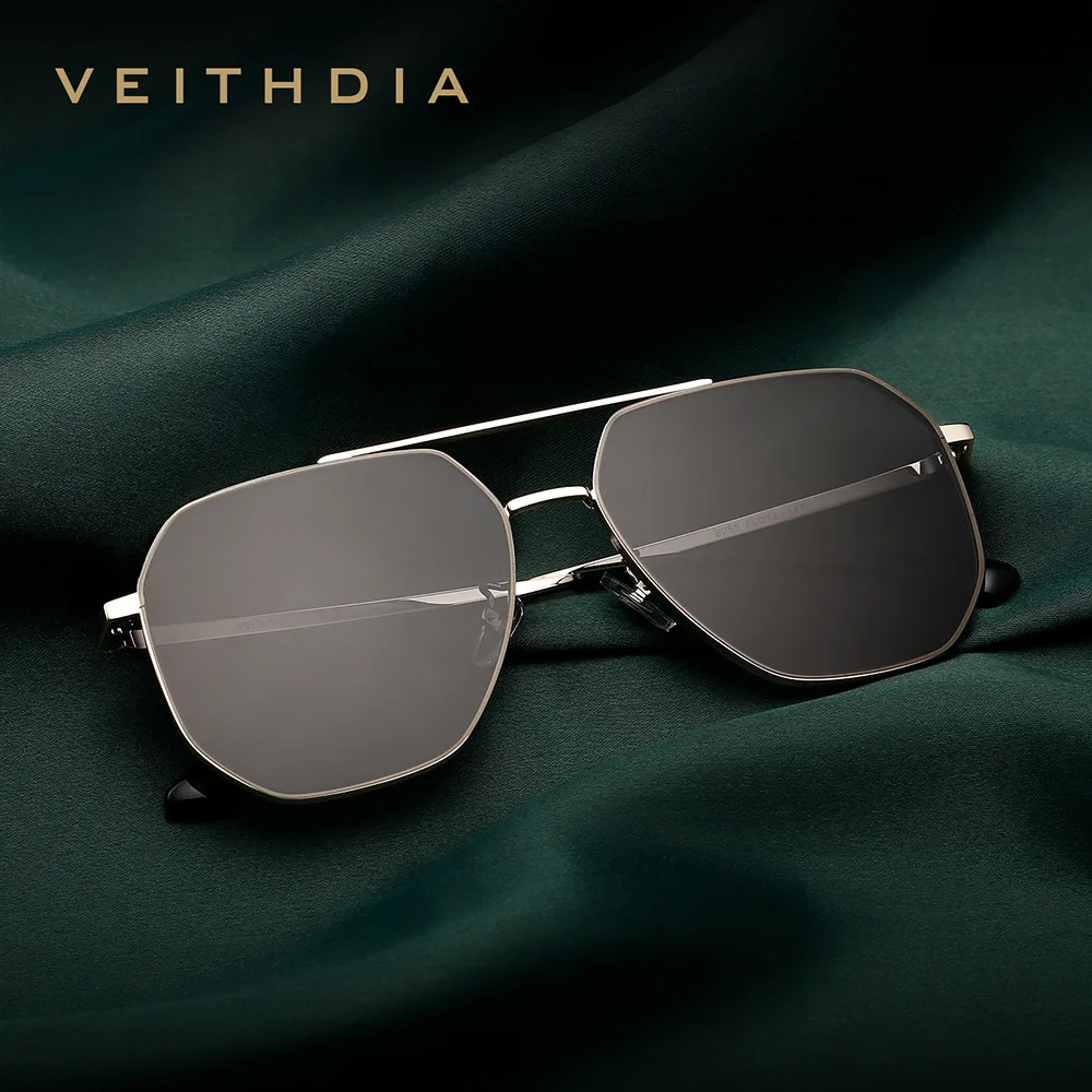 VEITHDIA Brand Nylon Material Male Sunglasses Square Retro Vintage Polarized UV400 Lens Eyewear Sun Glasses For Men/Women 8258