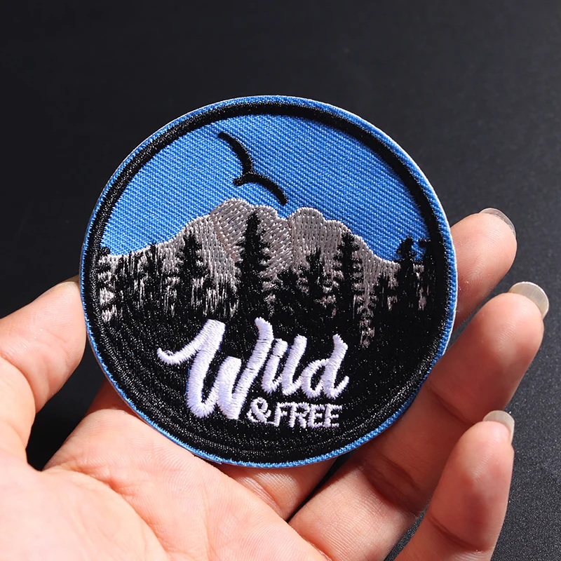 Wild&free Forest size：7.1x7.1cm patches Cartoon Iron On Cloth Embroidered Applique Sewing Clothes Apparel Accessories  ​