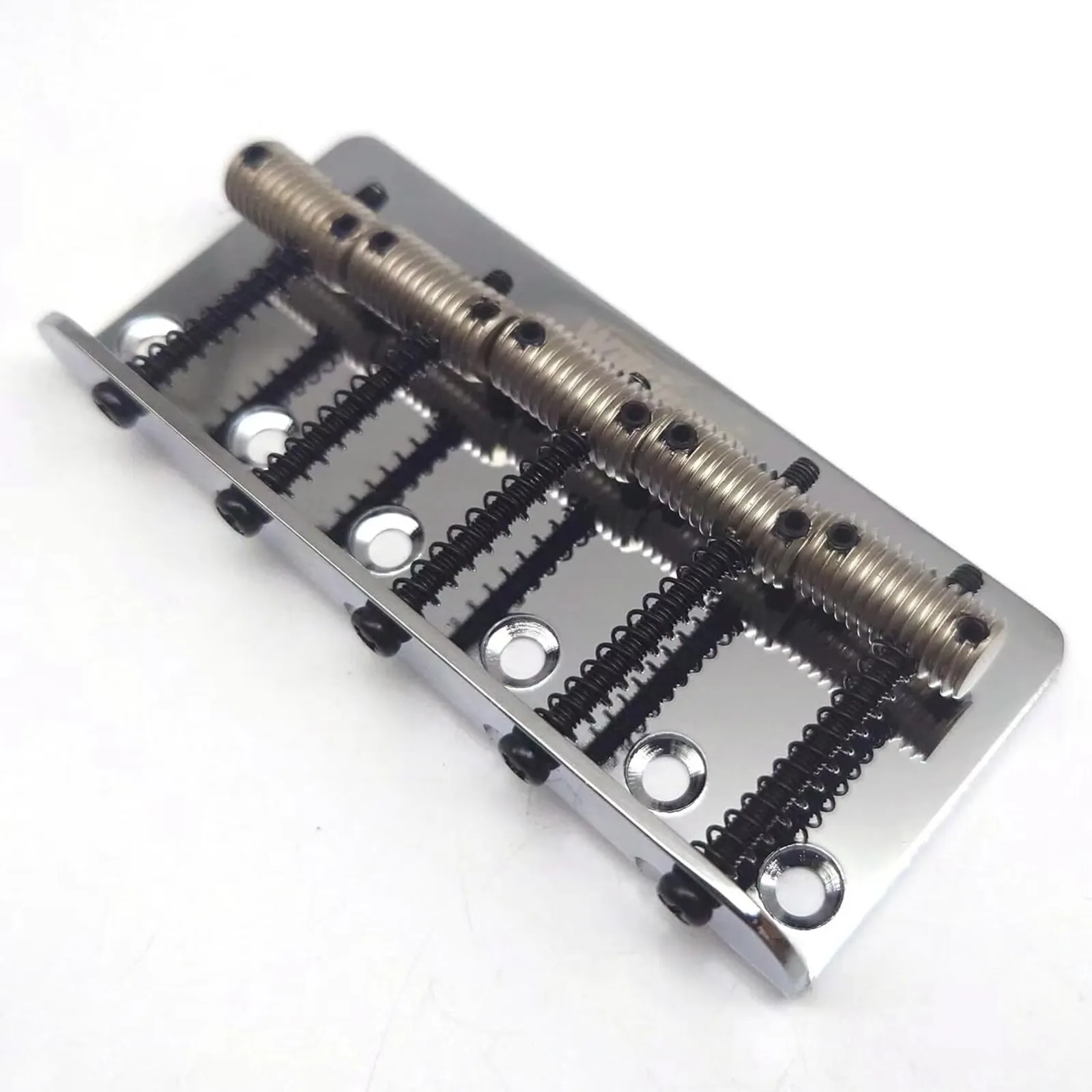 5 String Bass Bridge Fits JB Style Bass Guitar 72mm Chrome Fixed Bridge Adjustable Threaded Saddles Replacement Parts