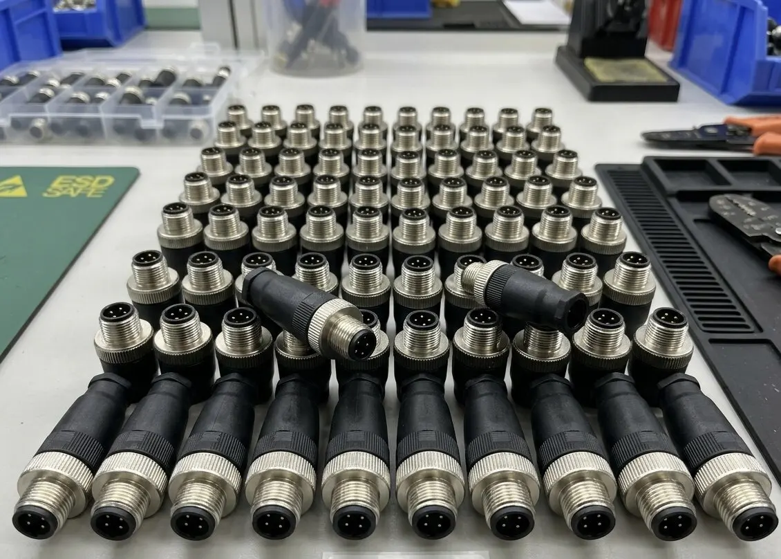 M12 Connector PG9  Waterproof 4/5/8 Pin Male Female Straight Right-Angle Solderless Screw Terminal for 6-8mm Wire