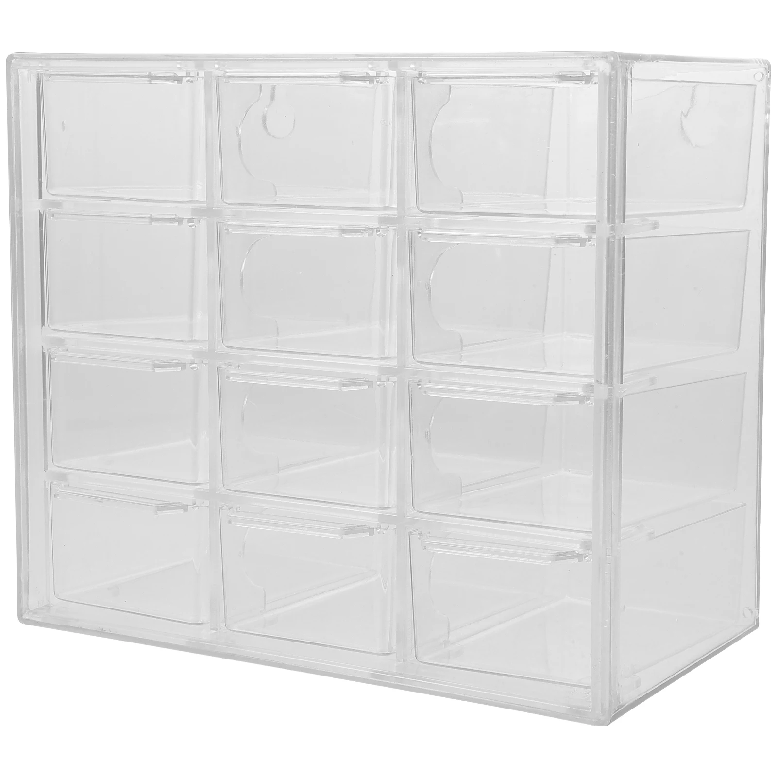 

12-Grid Dust-proof Storage Box Clear Desktop Drawer Organizer Plastic Stationery Jewelry Household Container