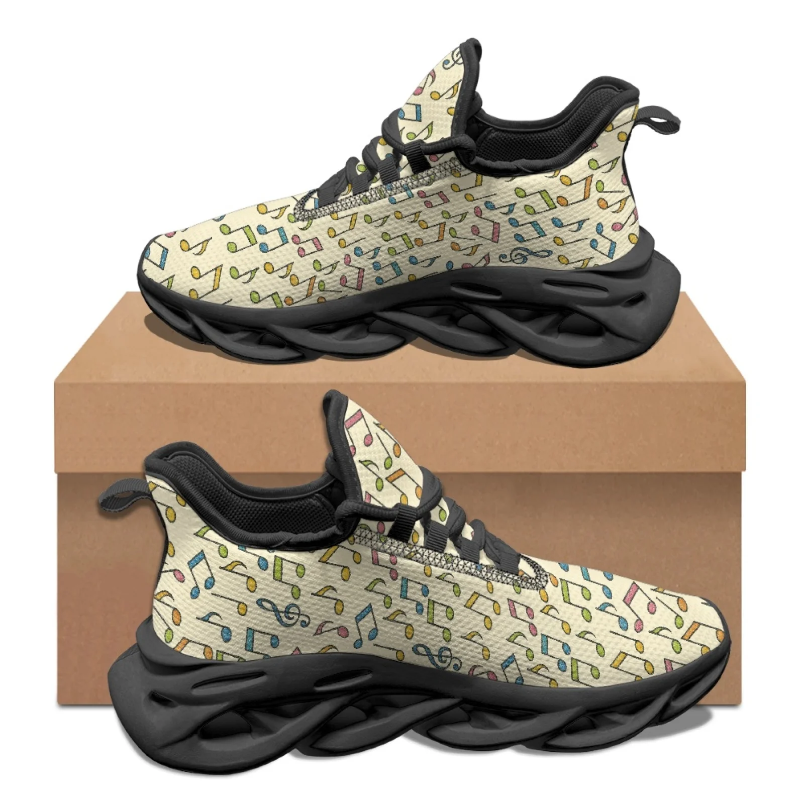 PENSTROLL Musical Notes Lightweight Blade Sports Shoes Men's Stylish Sneakers for Walking Casual Running Shoes