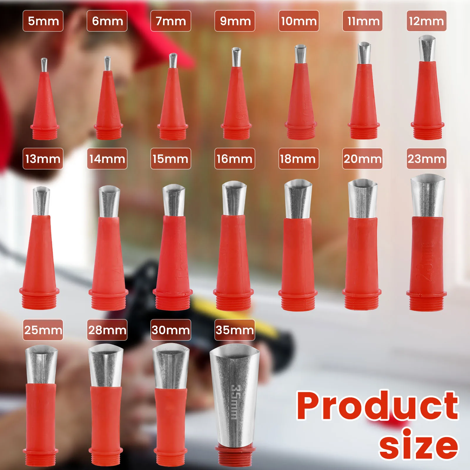 28/32Pcs Caulking Finisher Kit Caulking Nozzle Tips Tool Kit with Connector and Grout Scraper for Bathroom Kitchen Doors