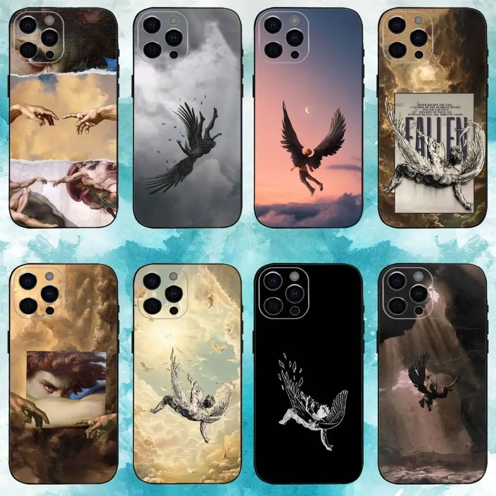 

A-Art The Fallen Angel Phone Case For iPhone17,16,15,14,13,12,11 Plus,Pro Max Soft Black Cover