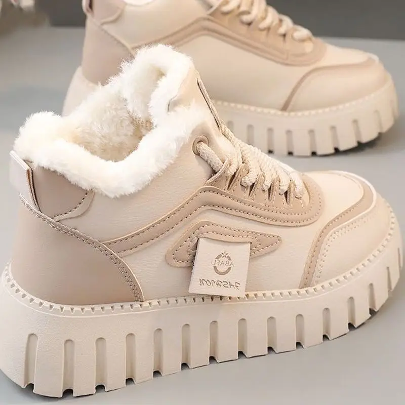 

Cotton Shoes 2025 New Winter Women's Shoes with Velvet High Top Sports and Leisure Shoes Thick soled Snow Boots Warm Short Boots