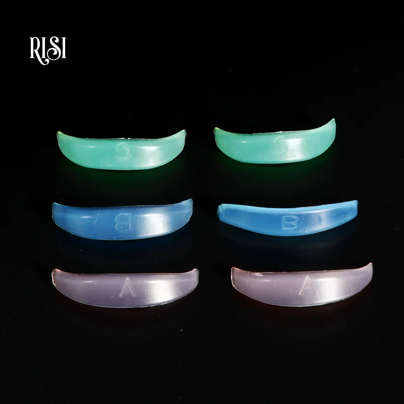 RISI 3 Pair Lower Lash Shield Silicone Eyelash Perm Rod Lower Eyelash Lifting Shield 3D Eyelashes Curler Rods Lash Perming Pad