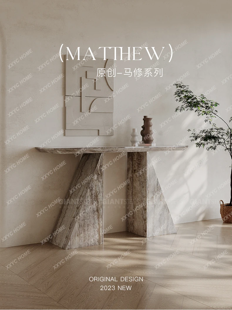 

L Natural Marble Console Tables, High-End, Elegant Luxury Stone, Style Entry Console