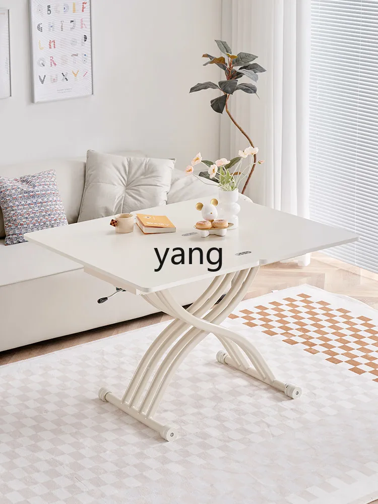 Yhl Cream Style Lifting Tea Table Changing Dining Table Living Room Movable Multifunctional Dining Table