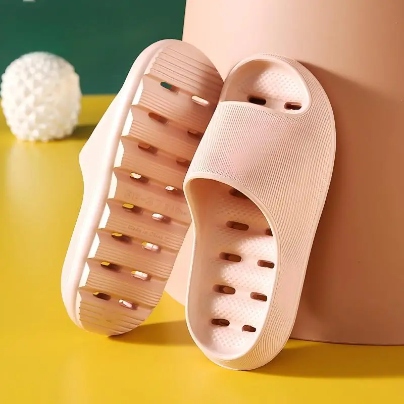 Men's Bathroom Bathing Slippers Women's New Summer Indoor Home Eva Anti-Slip Anti-Odor Couple Shower Leakage Quick-Drying Slippers for Women