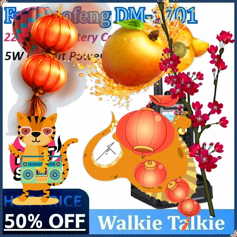 

Walkie Talkie for Baofeng DMR DM-1701 OpenGD77 Dual Mode Analog/Digi TwoWay Radio Tier1+2 Dual Time Slot Ham Dual Band FM Radio
