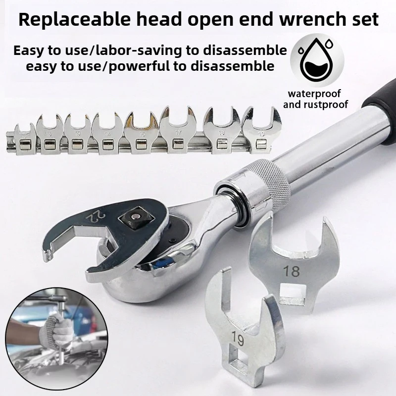 Multi Functional Wrench Head Dual-Use Zhongfei Quick Change Head Horn Opening L-Shaped Combination Ratchet Wrench Movable Device