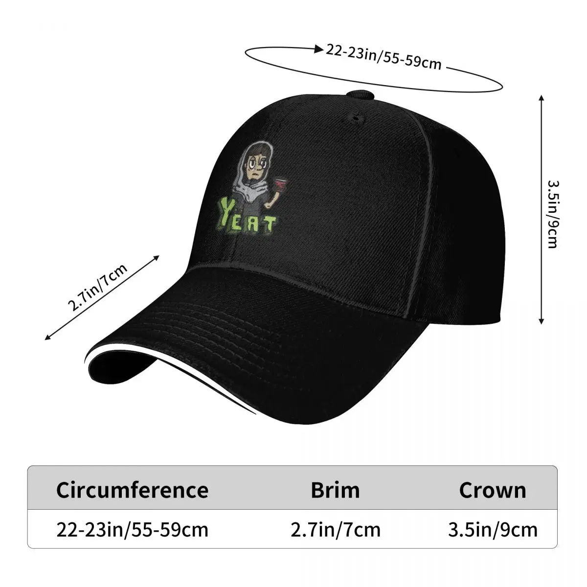 Yeat Baseball Cap Visor Wild Ball Hat Sun Hat For Children Golf Male Women's
