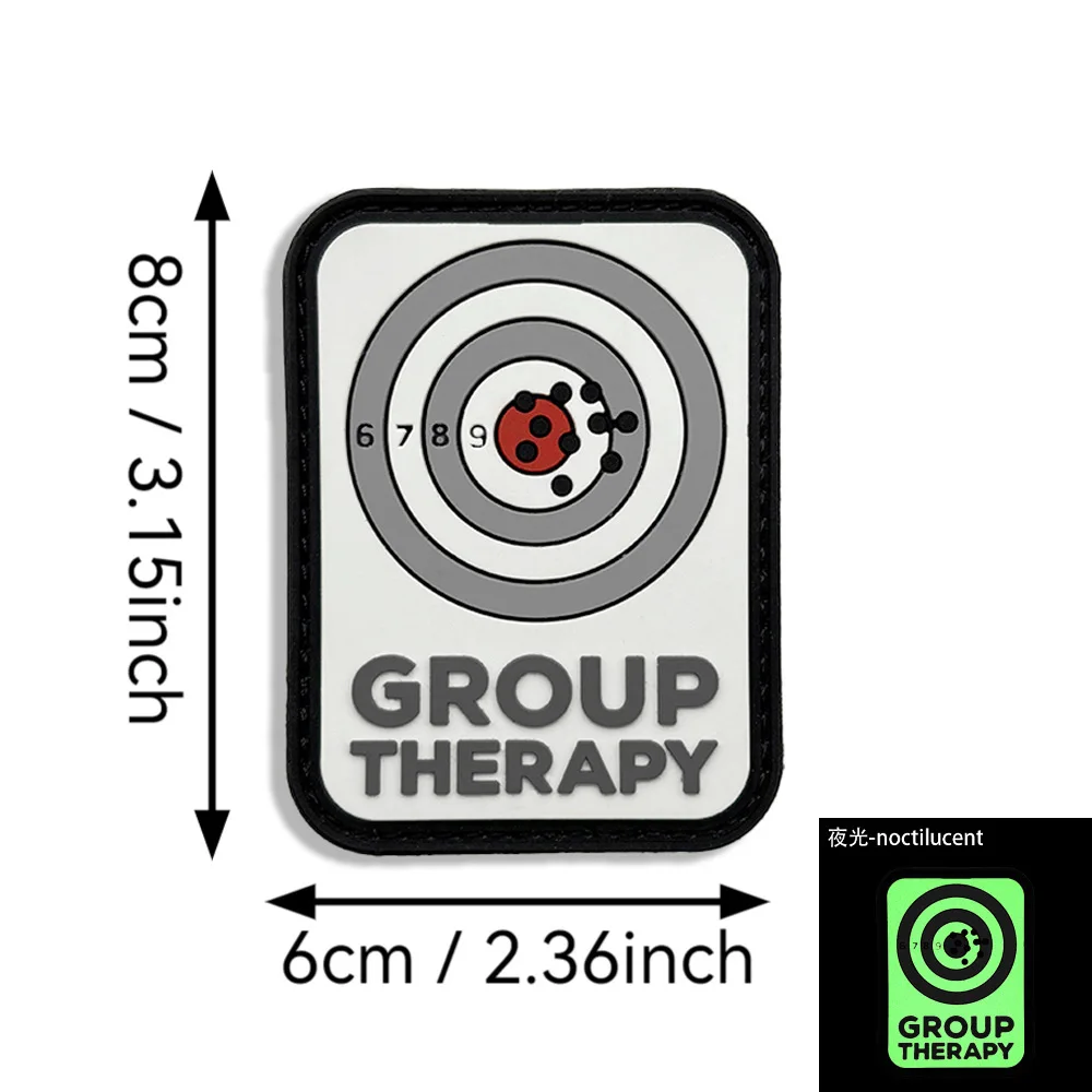 Group Therapy Creative Tactical Shooting Experience At The Bullseye Patche PVC Hook and Loop Luminous Light Patch