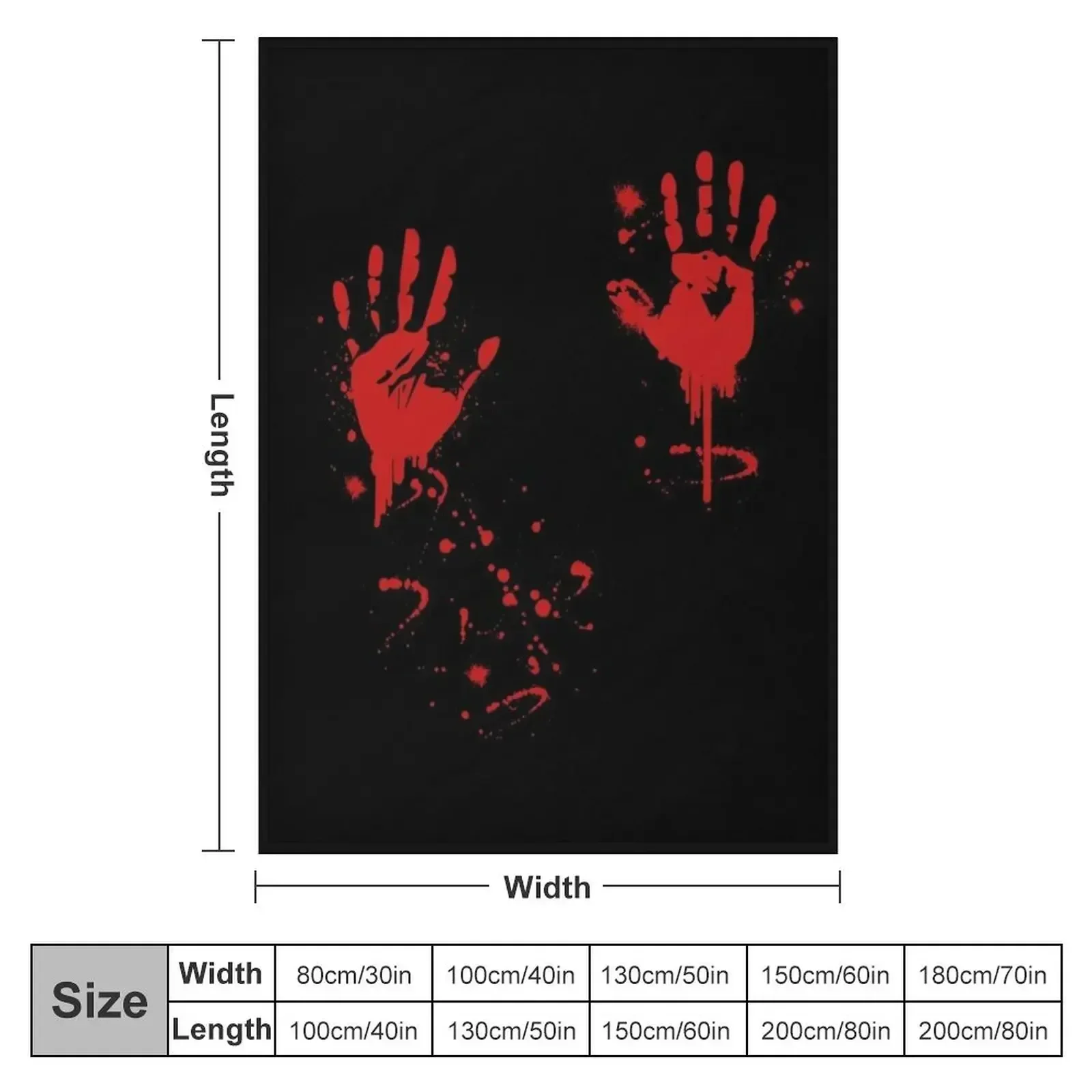 Halloween bloody hands blood splatter gift idea Throw Blanket warm for winter Hairy Decorative Beds Flannels Retros Blankets