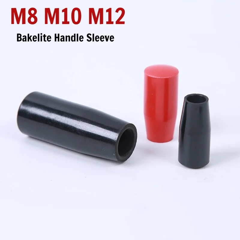 5pcs Bakelite Handle Sleeve M8 M10 M12 Red/Black Plastic Insulated Lever Grip for Machine Tool Operating Handle