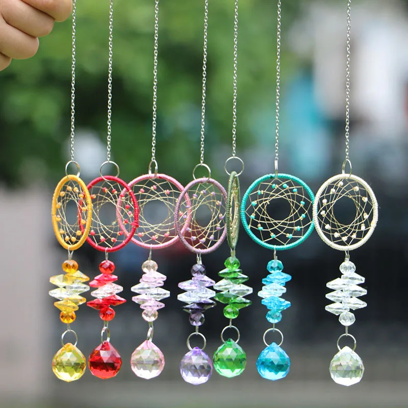 

Crystal Ball Prism Wind Chimes Chakra Suncatcher Rainbow Maker Pendant Window Hanging Ornament Home Garden Wedding Decor