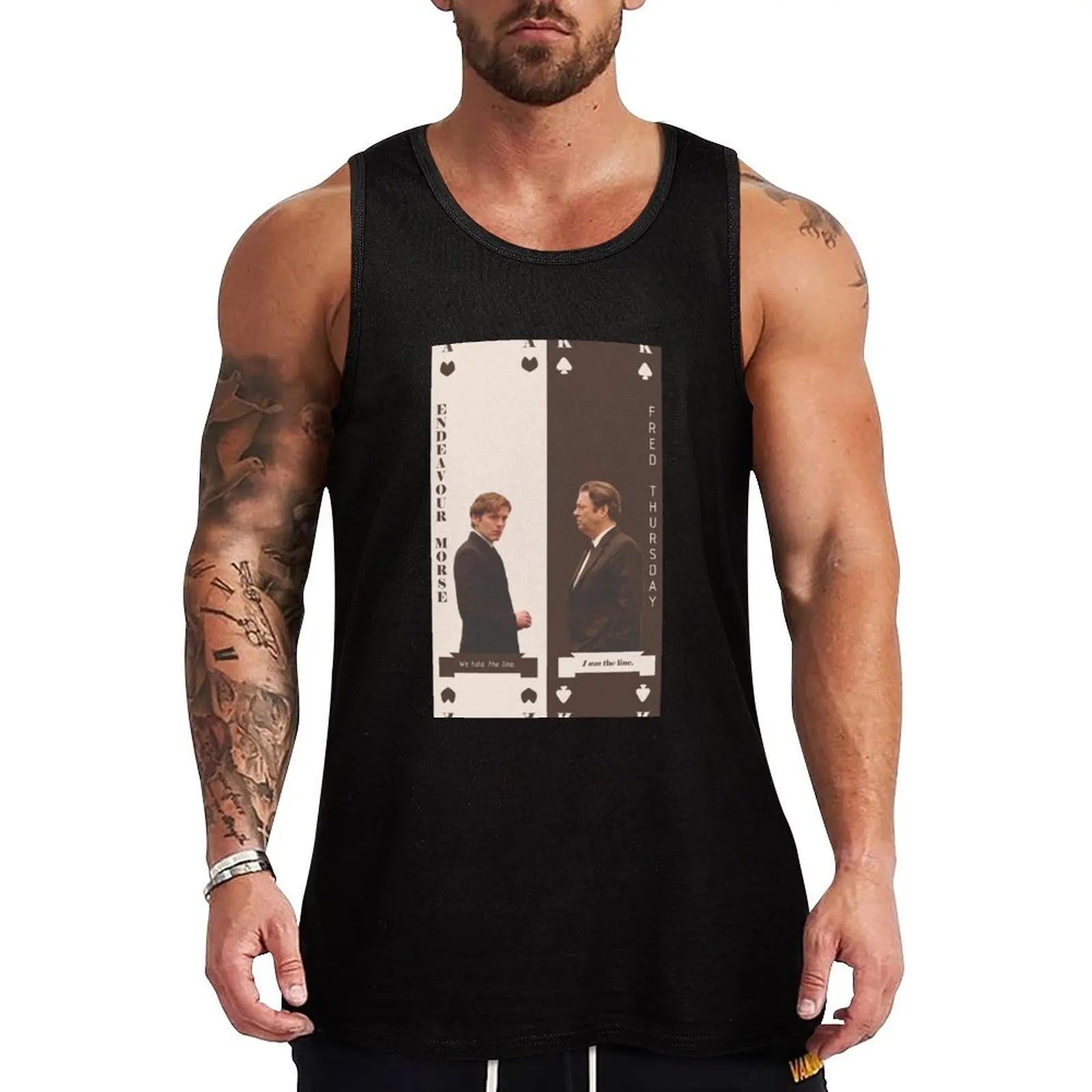 

I am the line- fred & morse Tank Top plain t-shirt clothes for men summer Gym t-shirt man