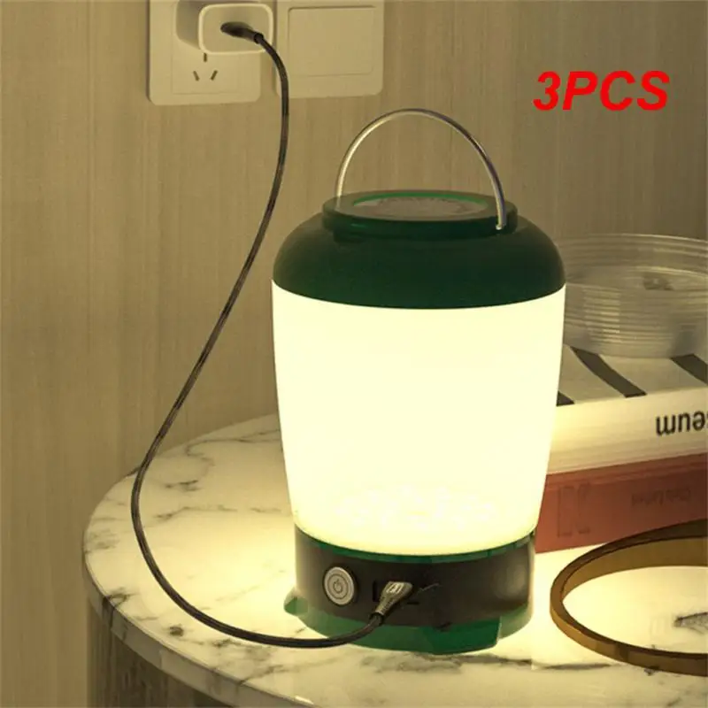 3PCS Camping Lamp Ip65 Waterproof Outdoor Light 2000 Mah Lighting Lamp Light Accessory Emergency Lantern Micro-usb Charging