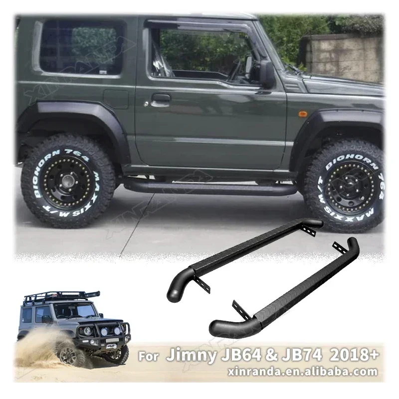 

Jimny JB74 Accessories 3" Round Pipe with band Bending Side Steps Steel Side Steps For Suzuki JB74 JB64 JB64W JB74W 2018-2024