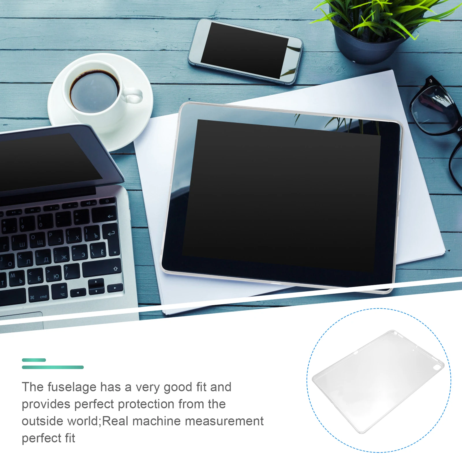 

TPU Shockproof Tablet Case Ultrathin Transparent Protective Cover Compatible Design Fits Well Full