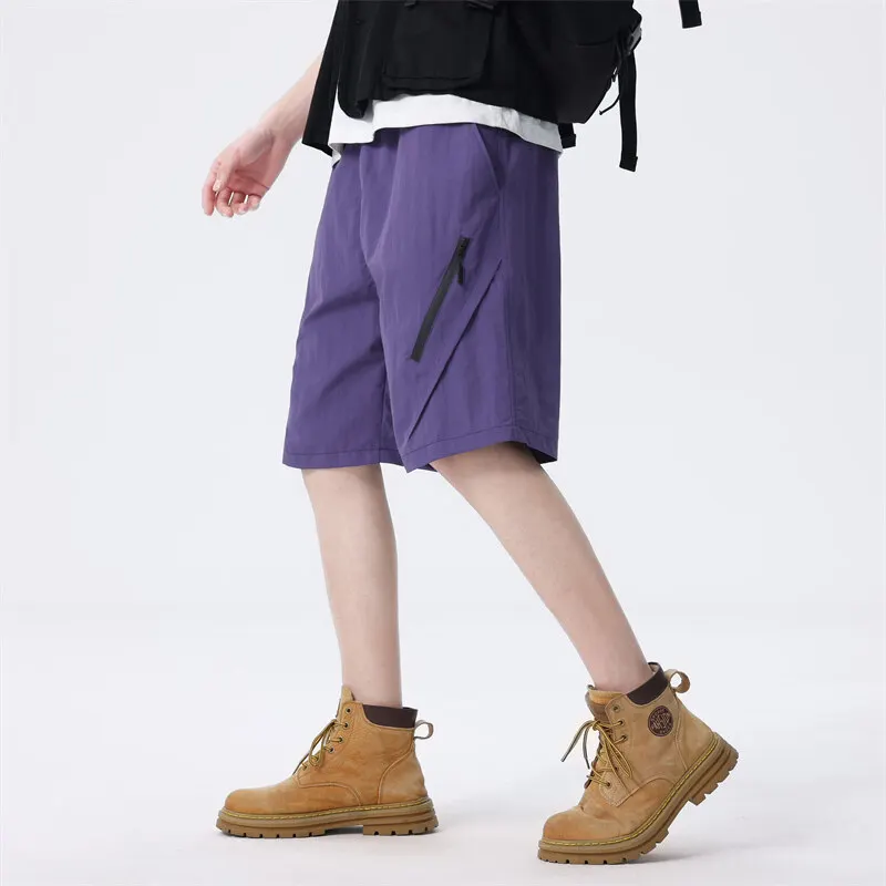 2025 Summer Workwear Shorts Boys Summer Thin Loose Straight Fashion Beach Pants Casual