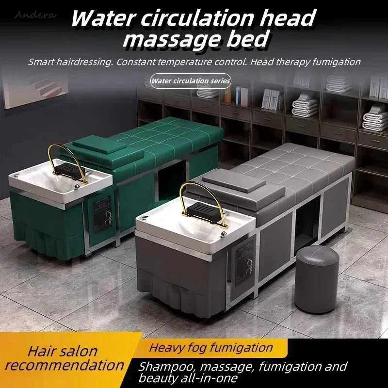 Тайская массажная кровать из нержавеющей стали: эксклюзивно для парикмахерских и парикмахерских, двуспальная в качестве шампуня для ухода за волосами.
