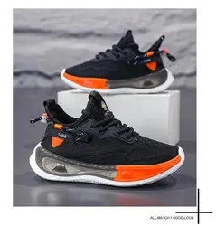 Summer Children's Flying Mesh Casual Sports Shoes Boys And Girls Thick Bottom Non Slip Breathable Cushioning Running Shoes
