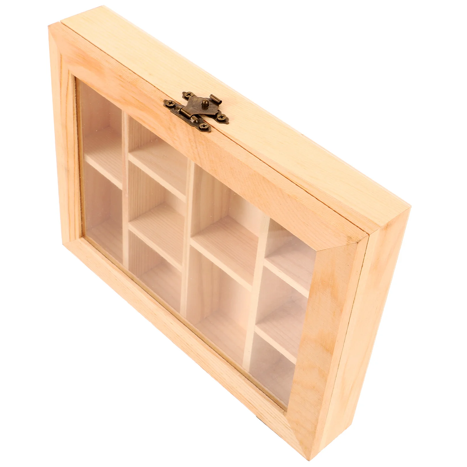 

Blank Jewelry Organizer Box DIY Compartment Jewelry Box Unfinished Wooden Storage Box with Clear Lid