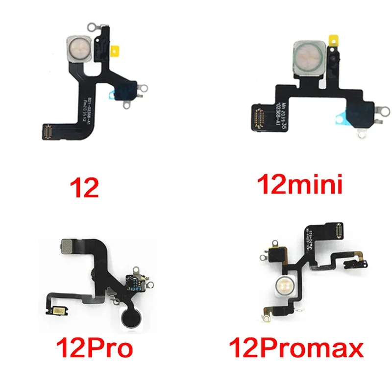 

Flash light sensor flex cable for iPhone 12 mini pro Max LED flashlight with microphone repair replacement