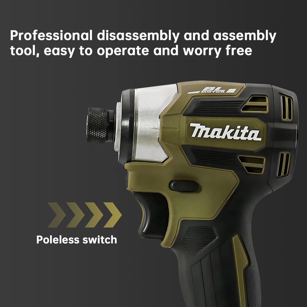 Makita 18V DTD173 Green Drill Brushless Power Tool for Home Improvement And DIY Projects 180Nm Electric Drill Wood/Bolt/T-Mode