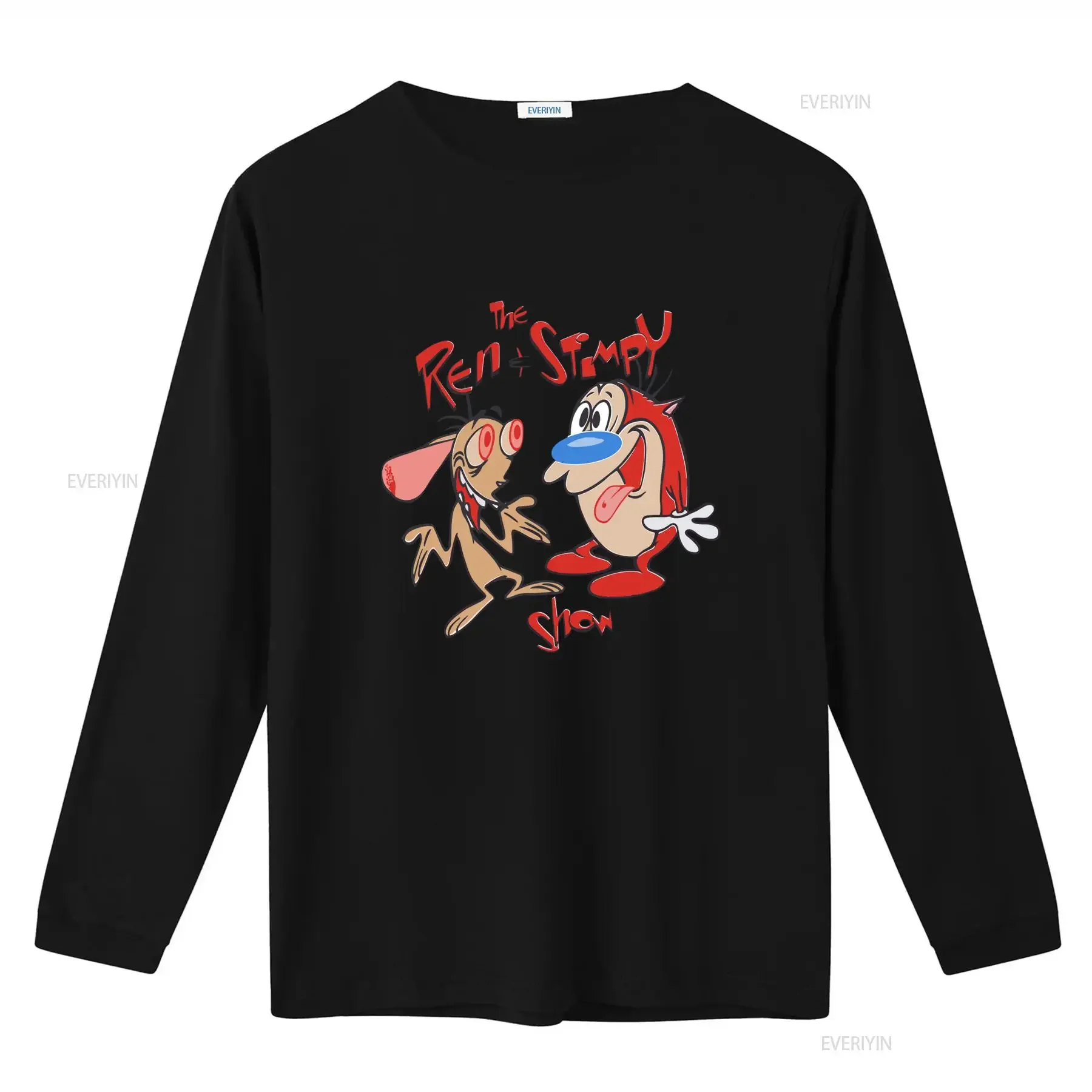 HOT NEW Ren and Stimpy Show Funny Cartoon T Shirt White All Size S 5XL JJ3552 vintage Washed homme fashion Breathable Casual